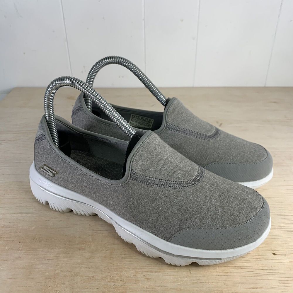 Skechers Air Cooled Goga Mat Ultra Go Walk Shoes Gray Slip On Women's Size 6